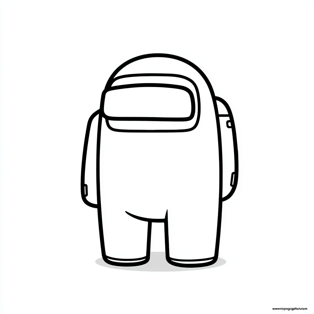 Among Us coloring page – Crewmate Simple Line Art Of An Among