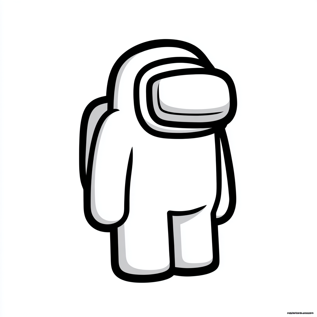 Among Us coloring page – Crewmate Simple Line Art Of An Among