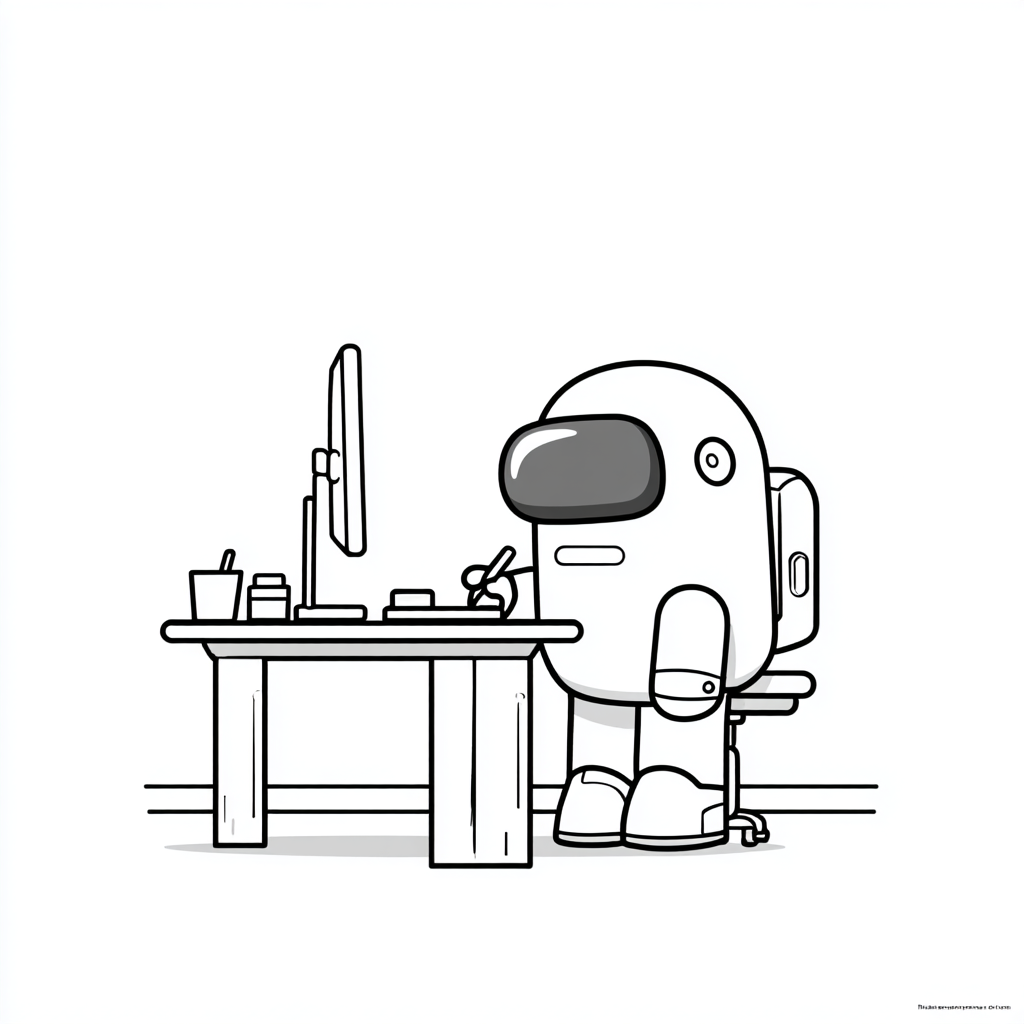 Among Us coloring page – Crewmate Task Crewmate Doing A Task A