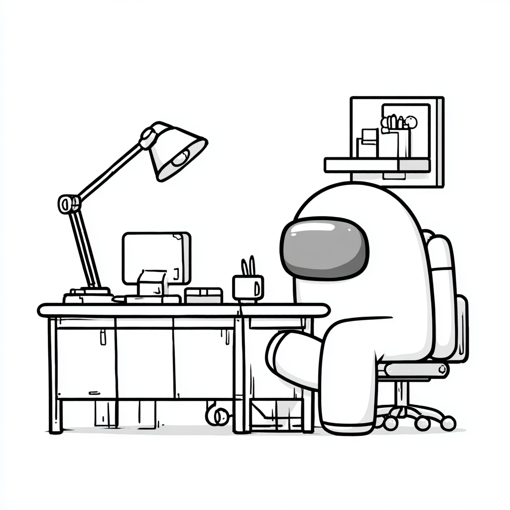 Among Us coloring page – Crewmate Task Crewmate Doing A Task A