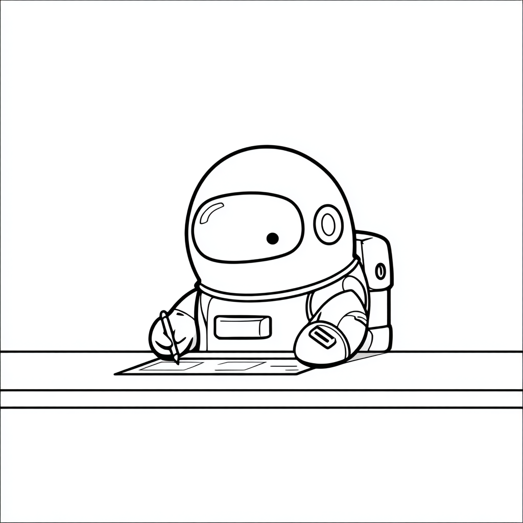 Among Us coloring page – Crewmate Task Crewmate Doing A Task A