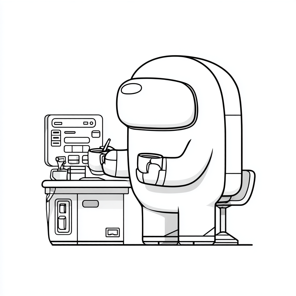 Among Us coloring page – Crewmate Task Crewmate Doing A Task A