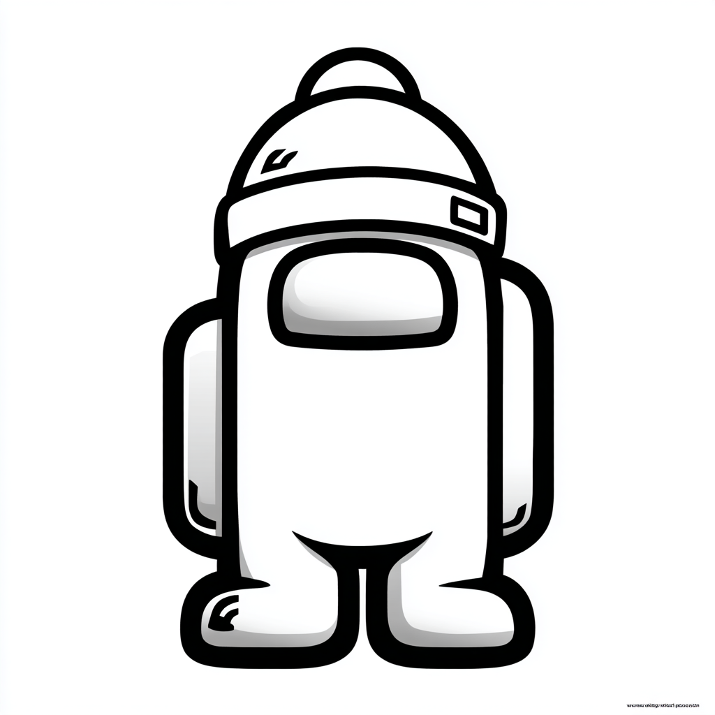 Among Us coloring page – Crewmate With Hat Crewmate Wearing A