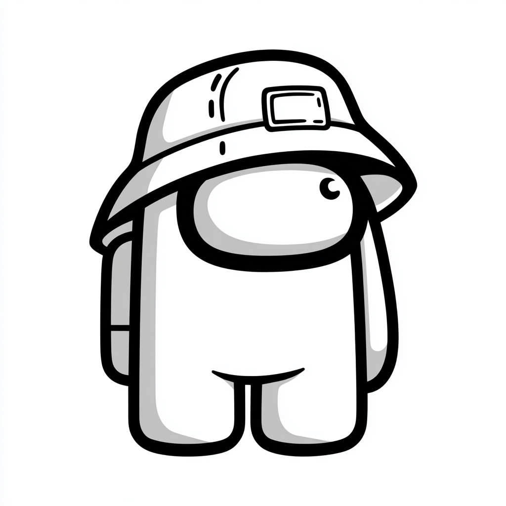 Among Us coloring page – Crewmate With Hat Crewmate Wearing A