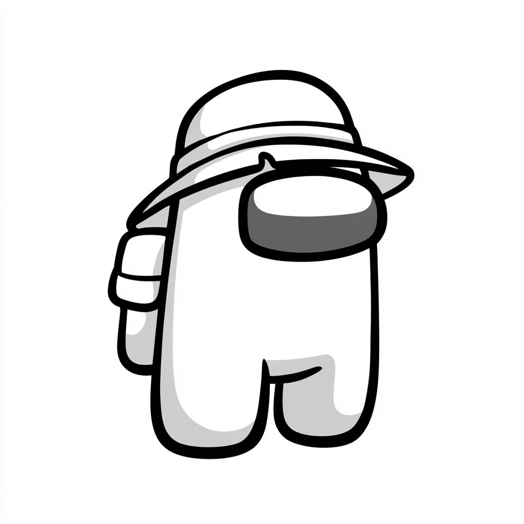 Among Us coloring page – Crewmate With Hat Crewmate Wearing A