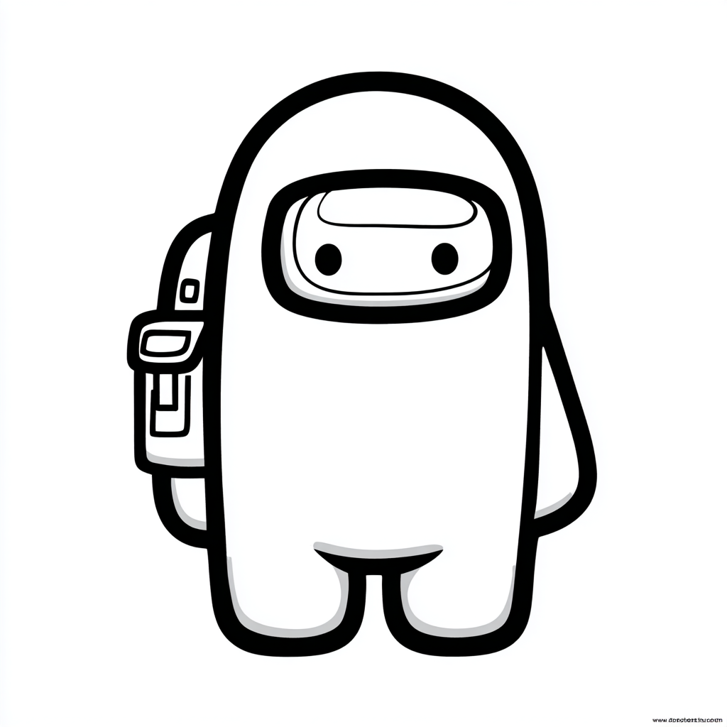Among Us coloring page – Cute Crewmate Rounded Cute Crewmate W