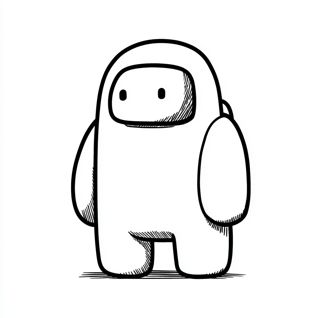 Among Us coloring page – Impostor Simplified Impostor Pose Cle