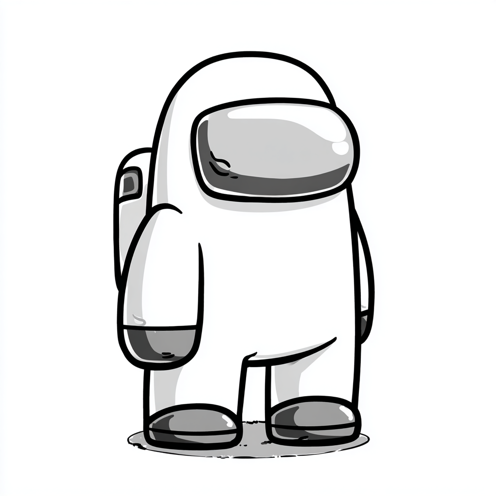 Among Us coloring page – Impostor Simplified Impostor Pose Cle