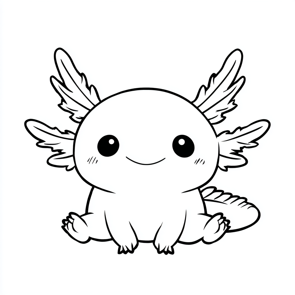 Axolotl coloring page – Axolotl Chibi Chibi Axolotl With Cute