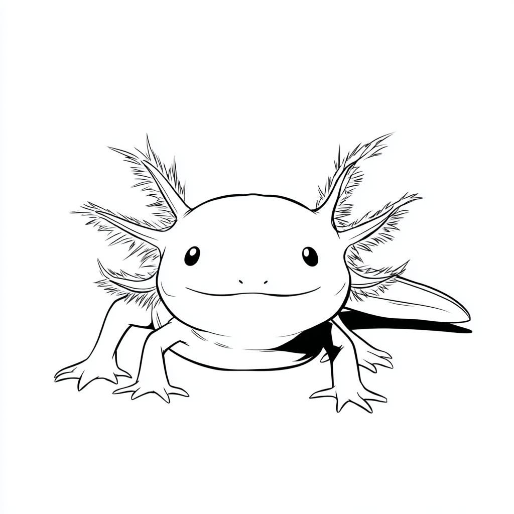 Axolotl coloring page – Axolotl Outline Very Simple Axolotl Si