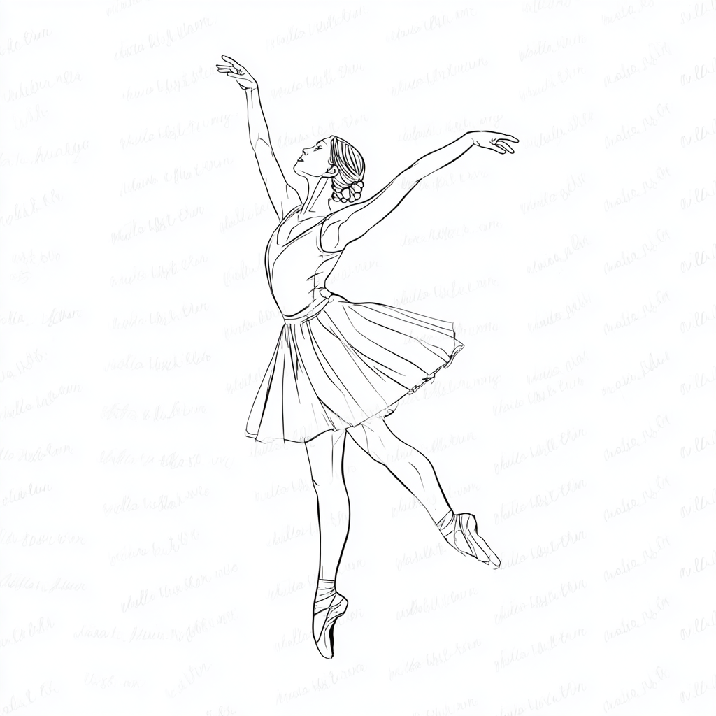 Ballerina coloring page – Ballerina Arms Pose Elegant Arm Posi