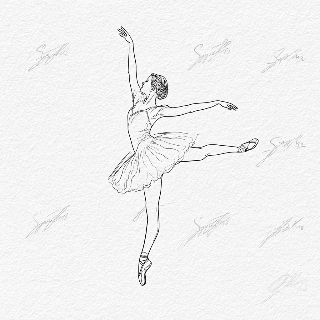 Ballerina coloring page – Ballerina Arms Pose Elegant Arm Posi