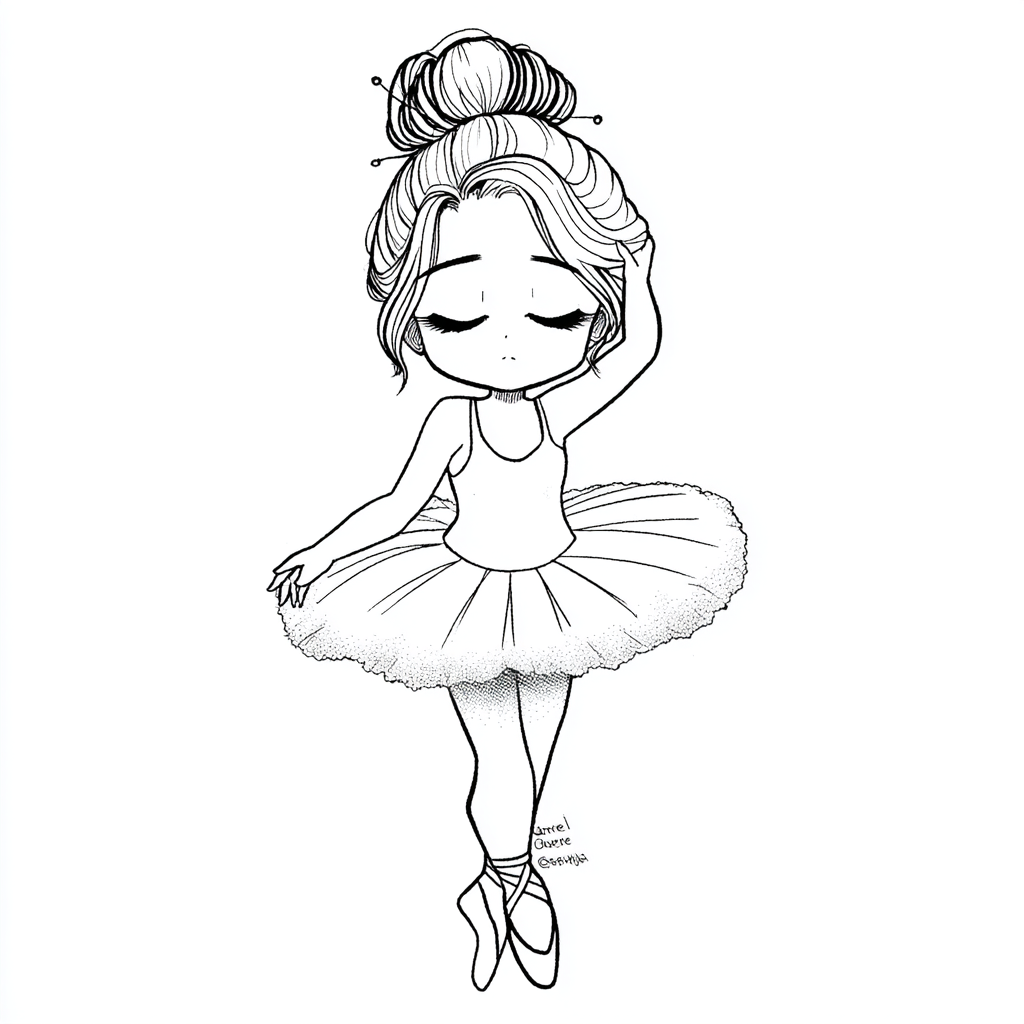 Ballerina coloring page – Ballerina Chibi Chibi-style Ballerin