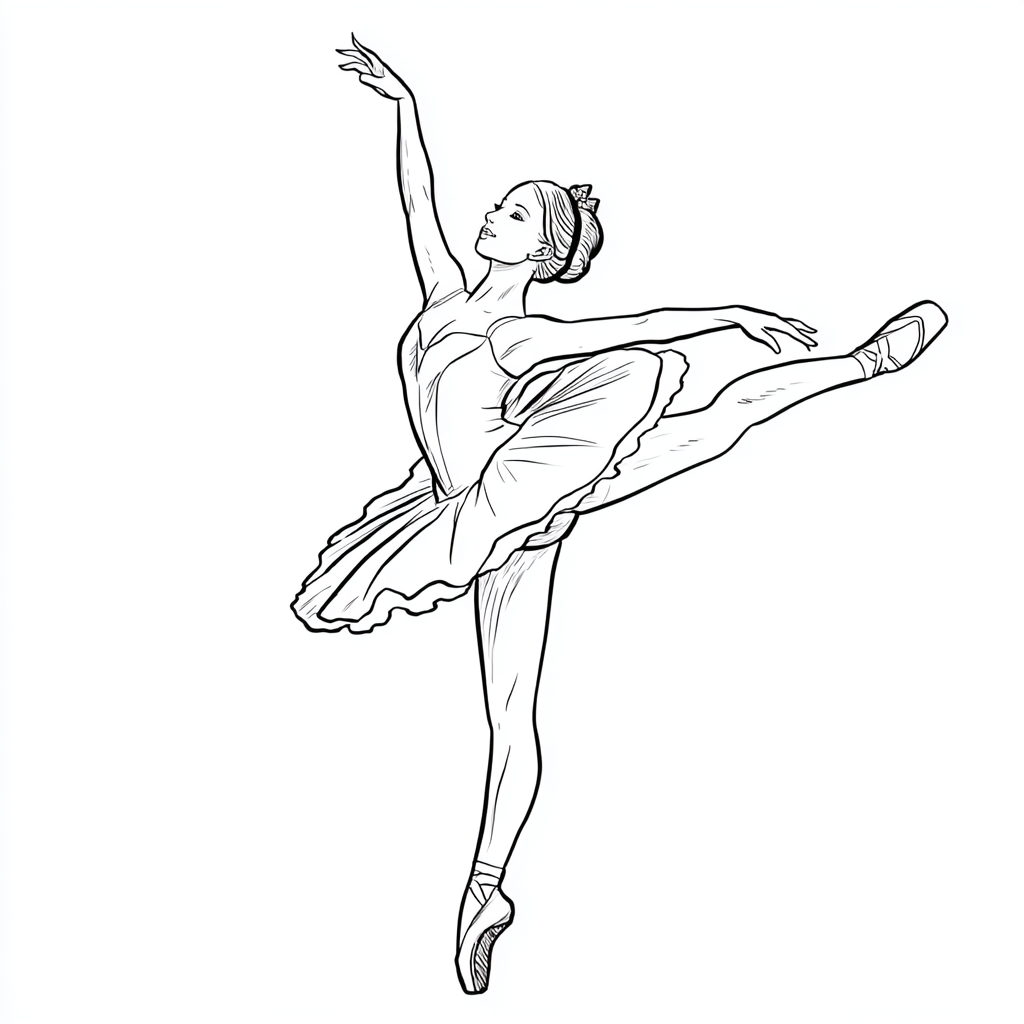 Ballerina coloring page – Ballerina Dancing Gentle Dancing Mov