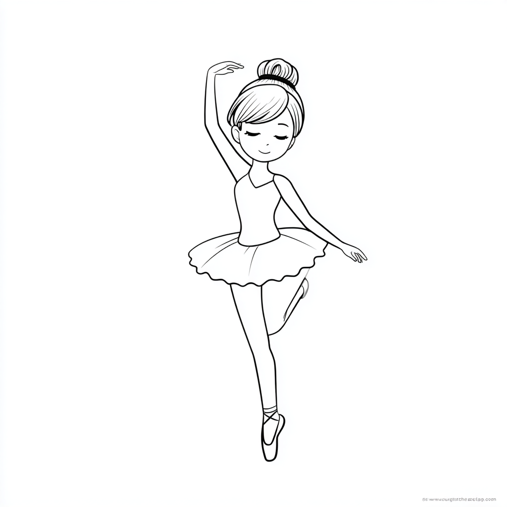 Ballerina coloring page – Ballerina Easy Drawing Ultra-simple
