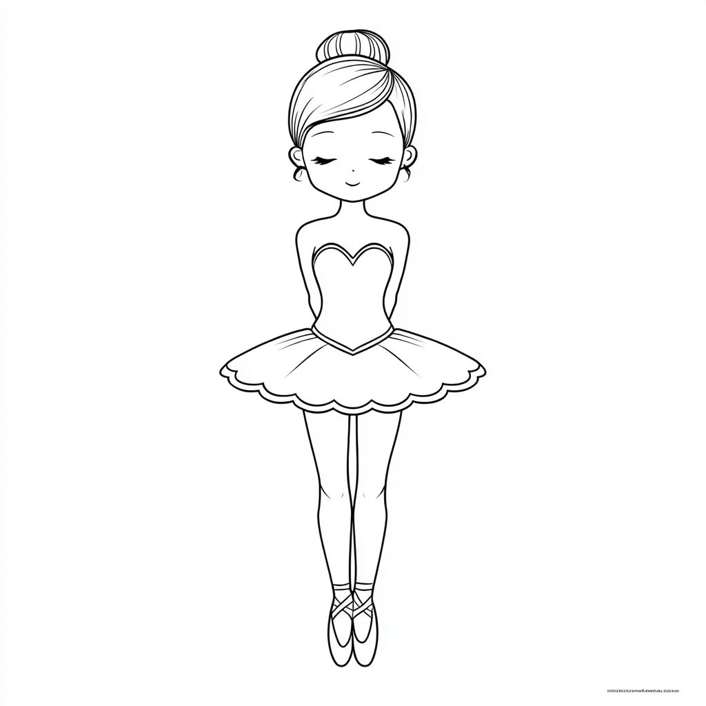 Ballerina coloring page – Ballerina Easy Drawing Ultra-simple