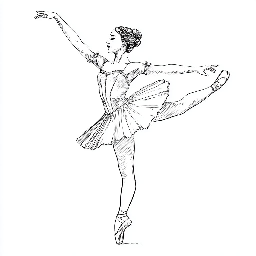 Ballerina coloring page – Ballerina Pointe Shoes Ballerina Sta