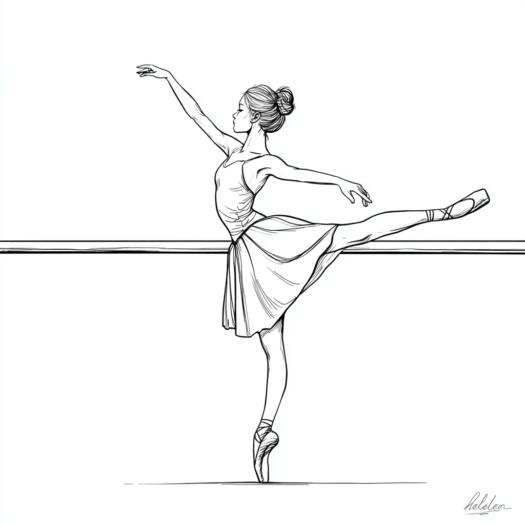 Ballerina coloring page – Ballerina Practice Pose Practice Pos