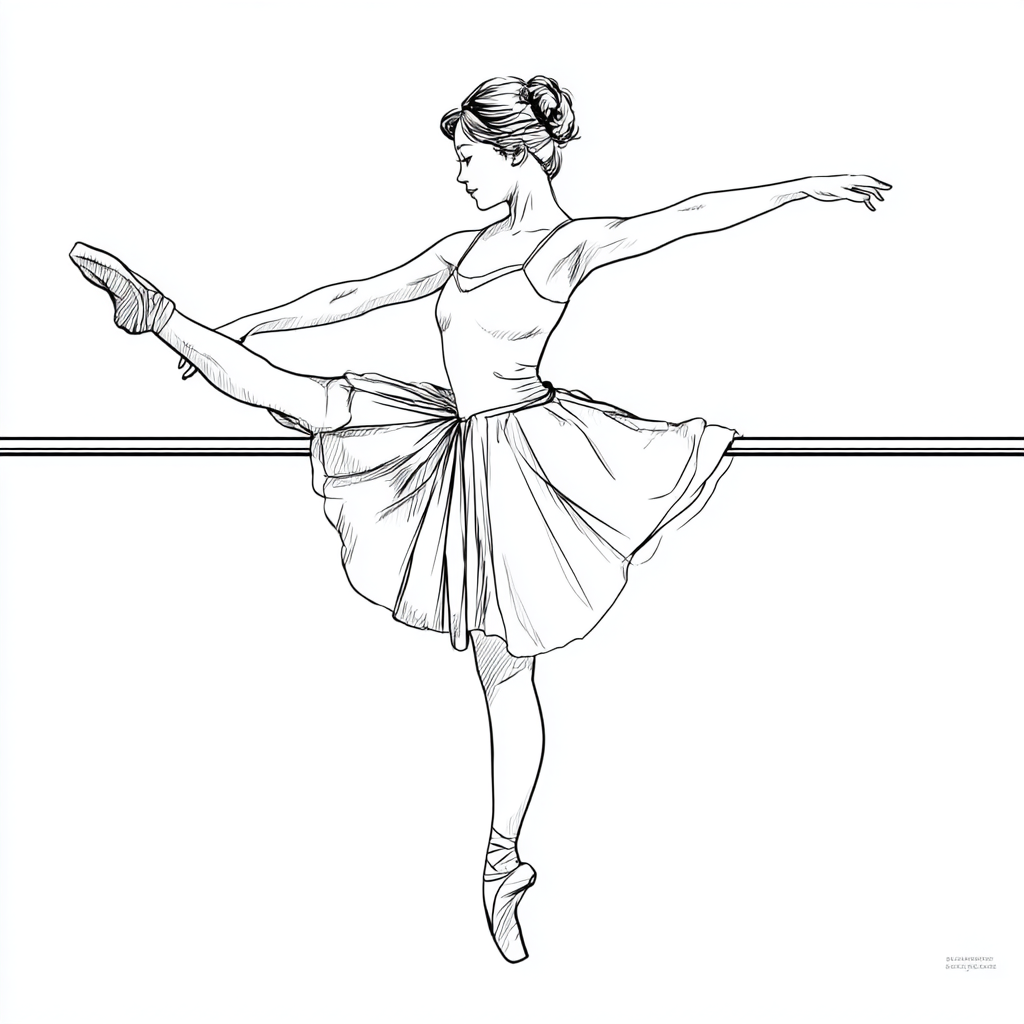 Ballerina coloring page – Ballerina Practice Pose Practice Pos
