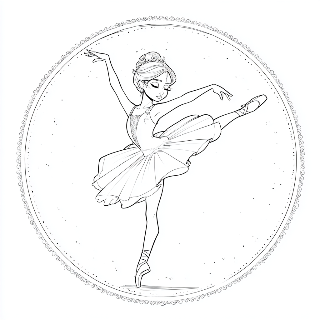 Ballerina coloring page – Ballerina Tutu Ballerina Wearing A T