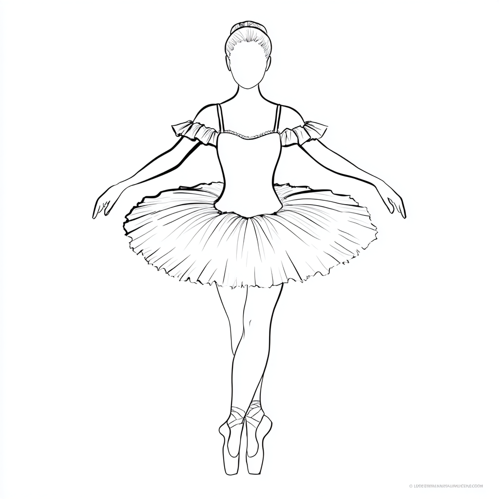 Ballerina coloring page – Ballerina Tutu Ballerina Wearing A T