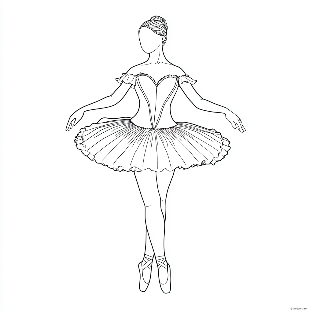 Ballerina coloring page – Ballerina Tutu Ballerina Wearing A T
