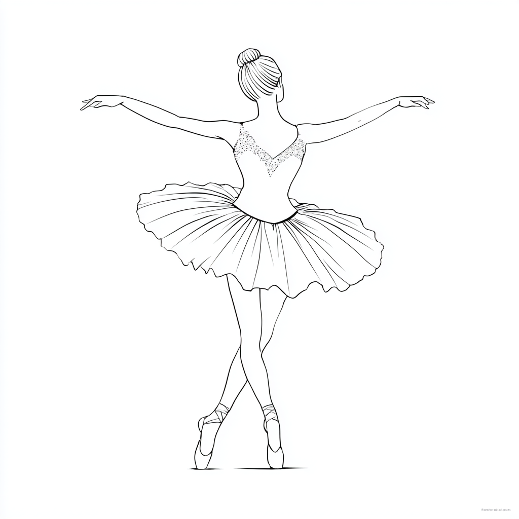 Ballerina coloring page – Ballerina Tutu Ballerina Wearing A T