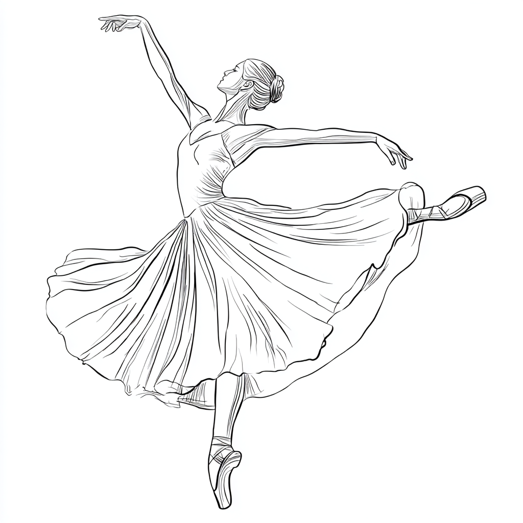 Ballerina coloring page – Ballerina Twirl Twirling Ballerina W