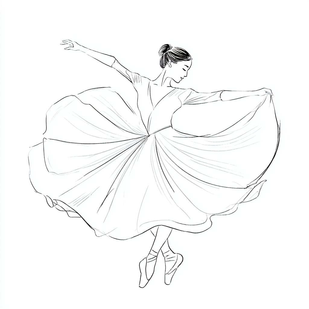 Ballerina coloring page – Ballerina Twirl Twirling Ballerina W