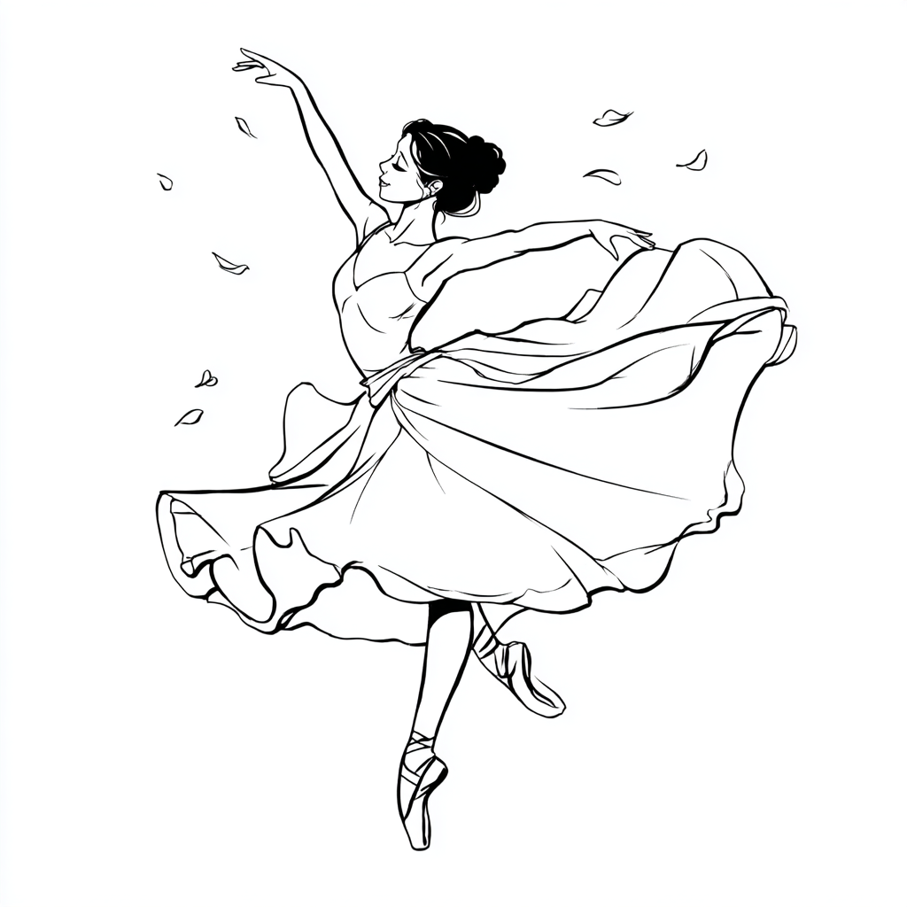 Ballerina coloring page – Ballerina Twirl Twirling Ballerina W