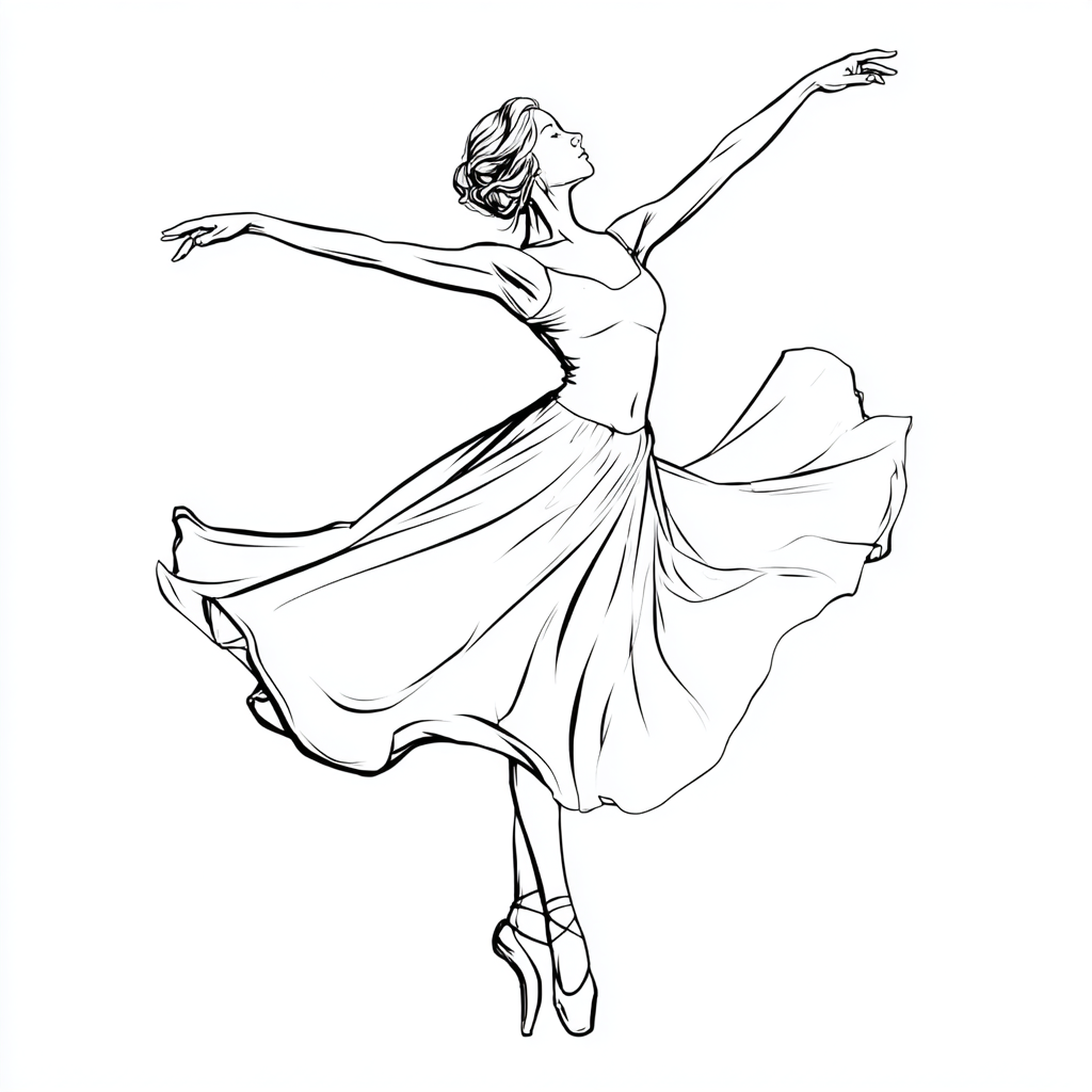 Ballerina coloring page – Ballerina Twirl Twirling Ballerina W