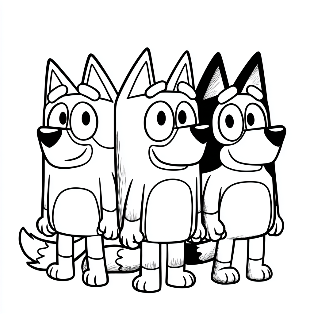 Bluey coloring page – Bluey With Friends Simple Outlines Of Bl
