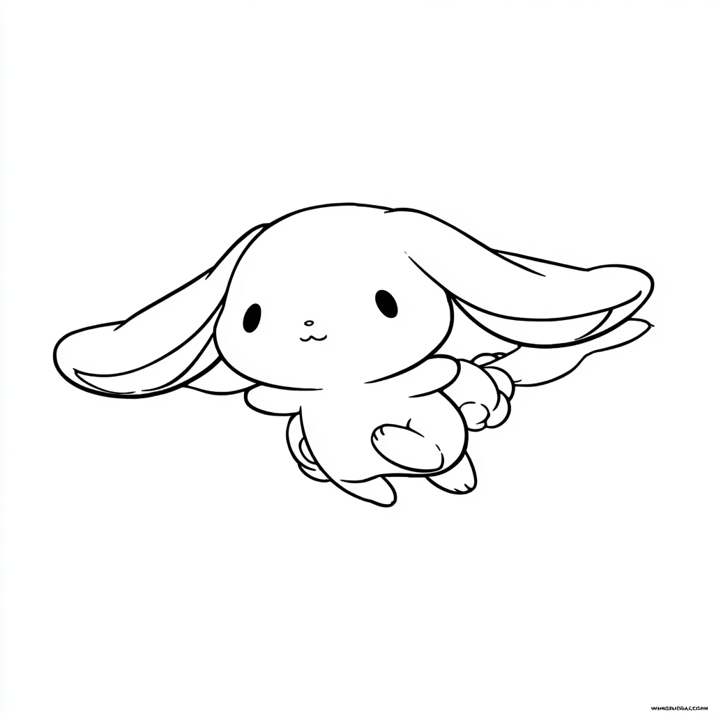 Cinnamoroll coloring page – Cinnamoroll Flying Flying Pose Wit