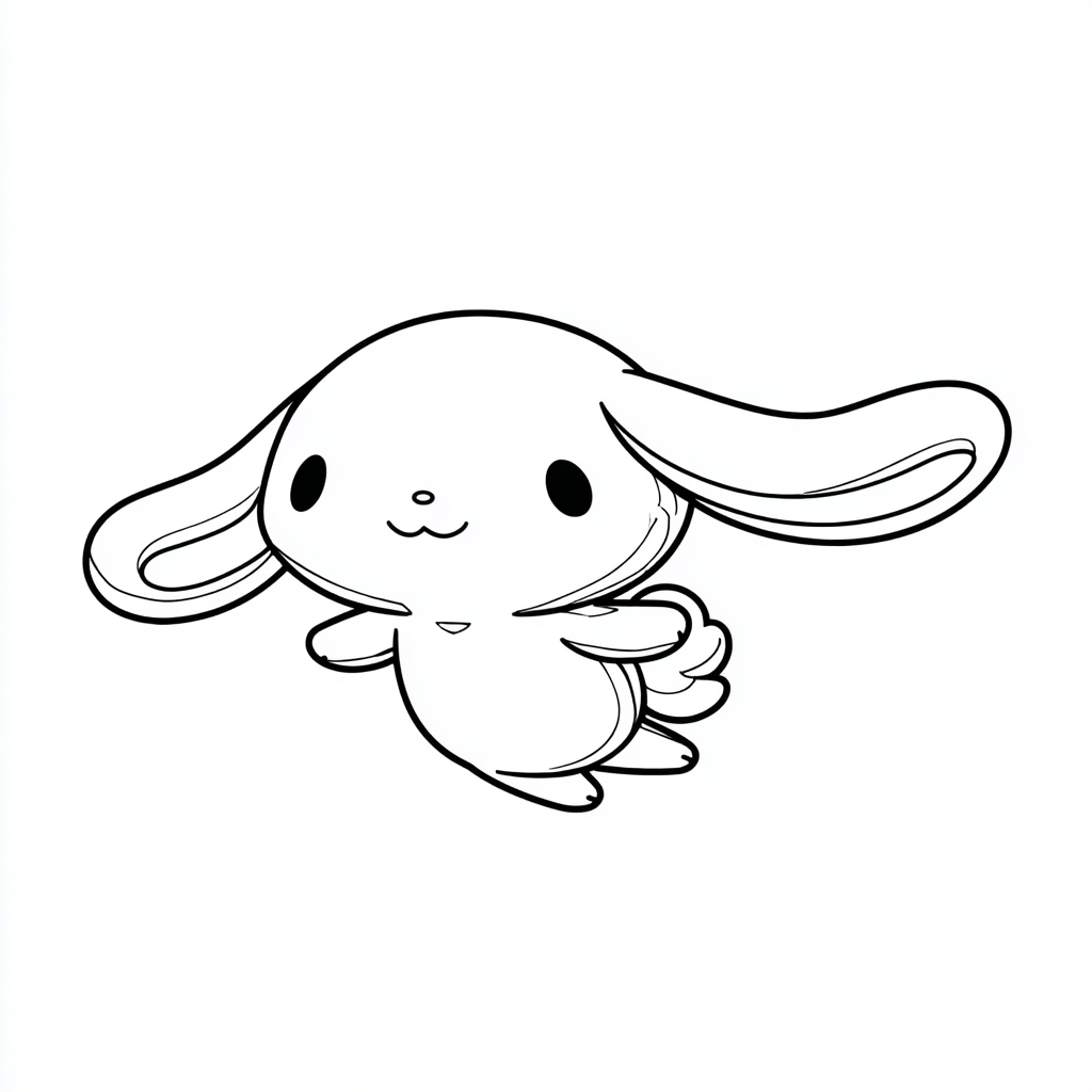 Cinnamoroll coloring page – Cinnamoroll Flying Flying Pose Wit