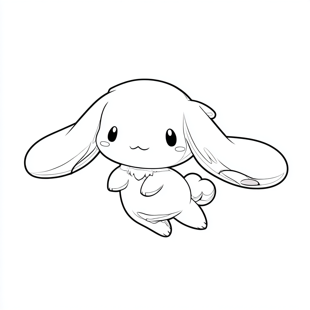Cinnamoroll coloring page – Cinnamoroll Flying Flying Pose Wit