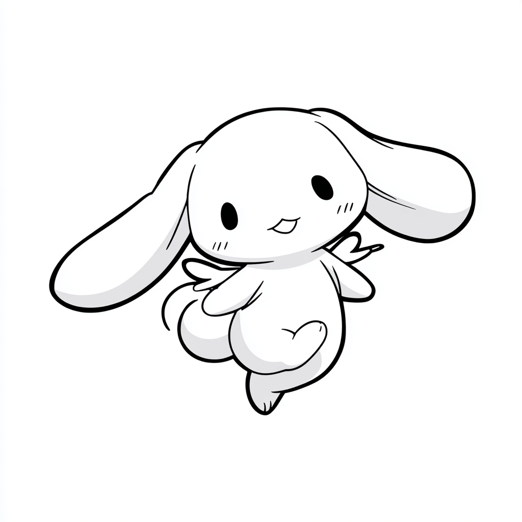 Cinnamoroll coloring page – Cinnamoroll Flying Flying Pose Wit