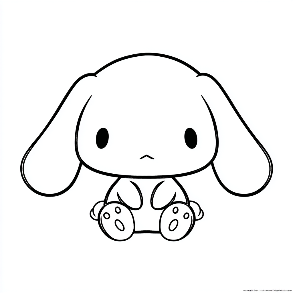 Cinnamoroll coloring page – Cinnamoroll Outline Very Simple Ci