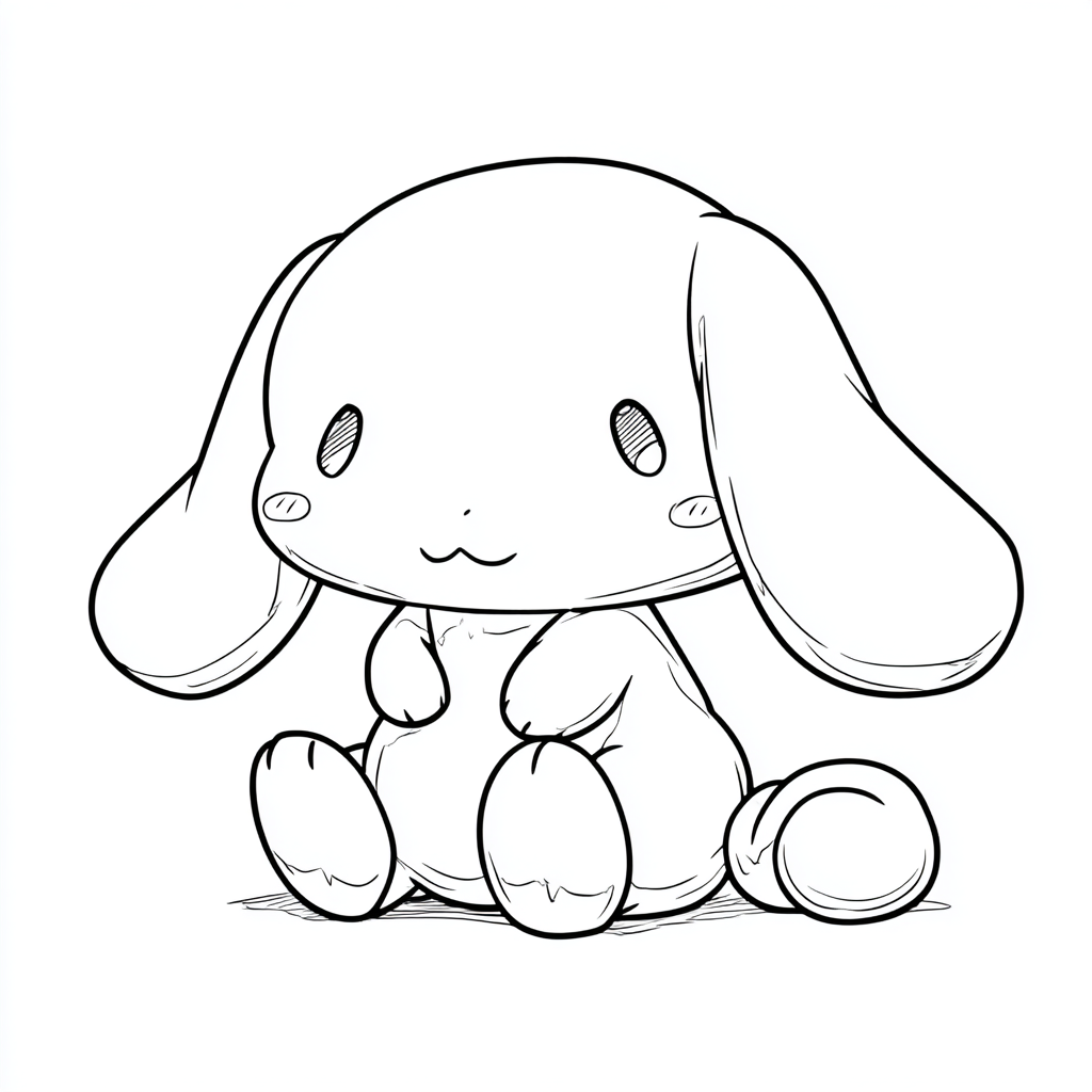 Cinnamoroll coloring page – Cinnamoroll Sitting Sitting Pose W