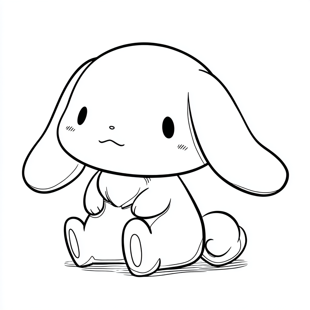 Cinnamoroll coloring page – Cinnamoroll Sitting Sitting Pose W