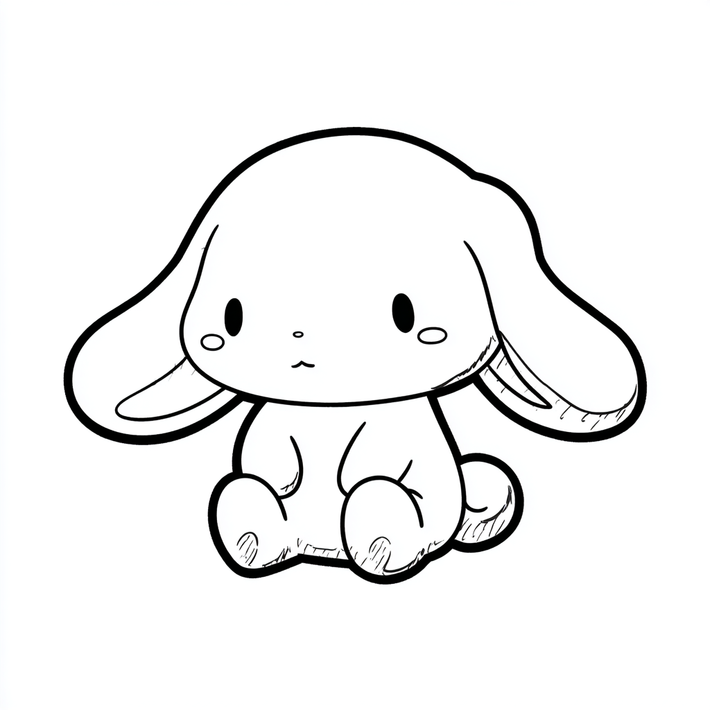 Cinnamoroll coloring page – Cinnamoroll Sitting Sitting Pose W