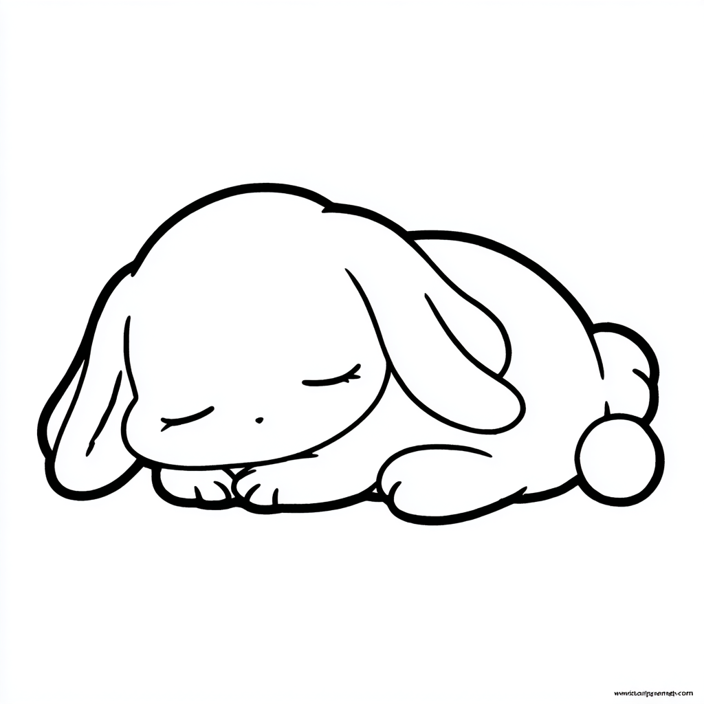Cinnamoroll coloring page – Cinnamoroll Sleeping Sleeping Pose