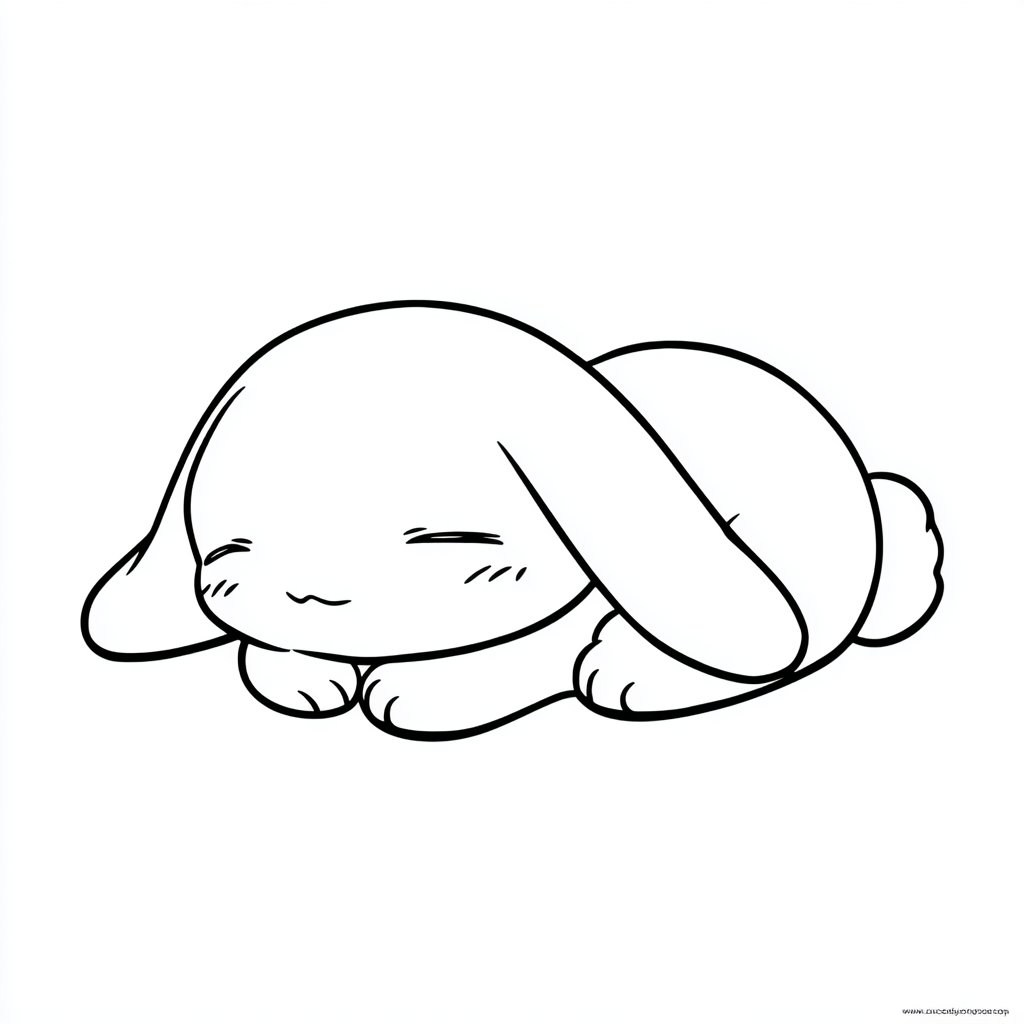 Cinnamoroll coloring page – Cinnamoroll Sleeping Sleeping Pose