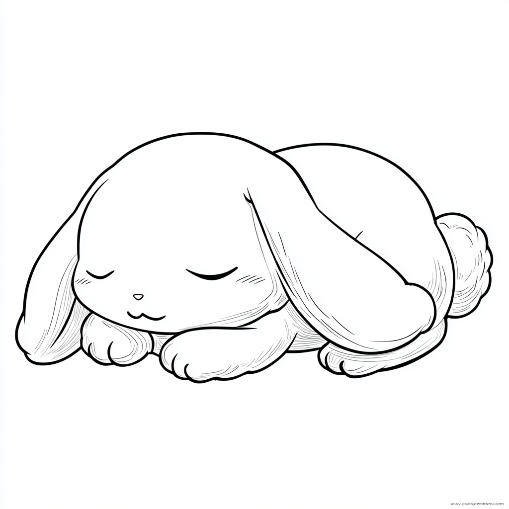 Cinnamoroll coloring page – Cinnamoroll Sleeping Sleeping Pose