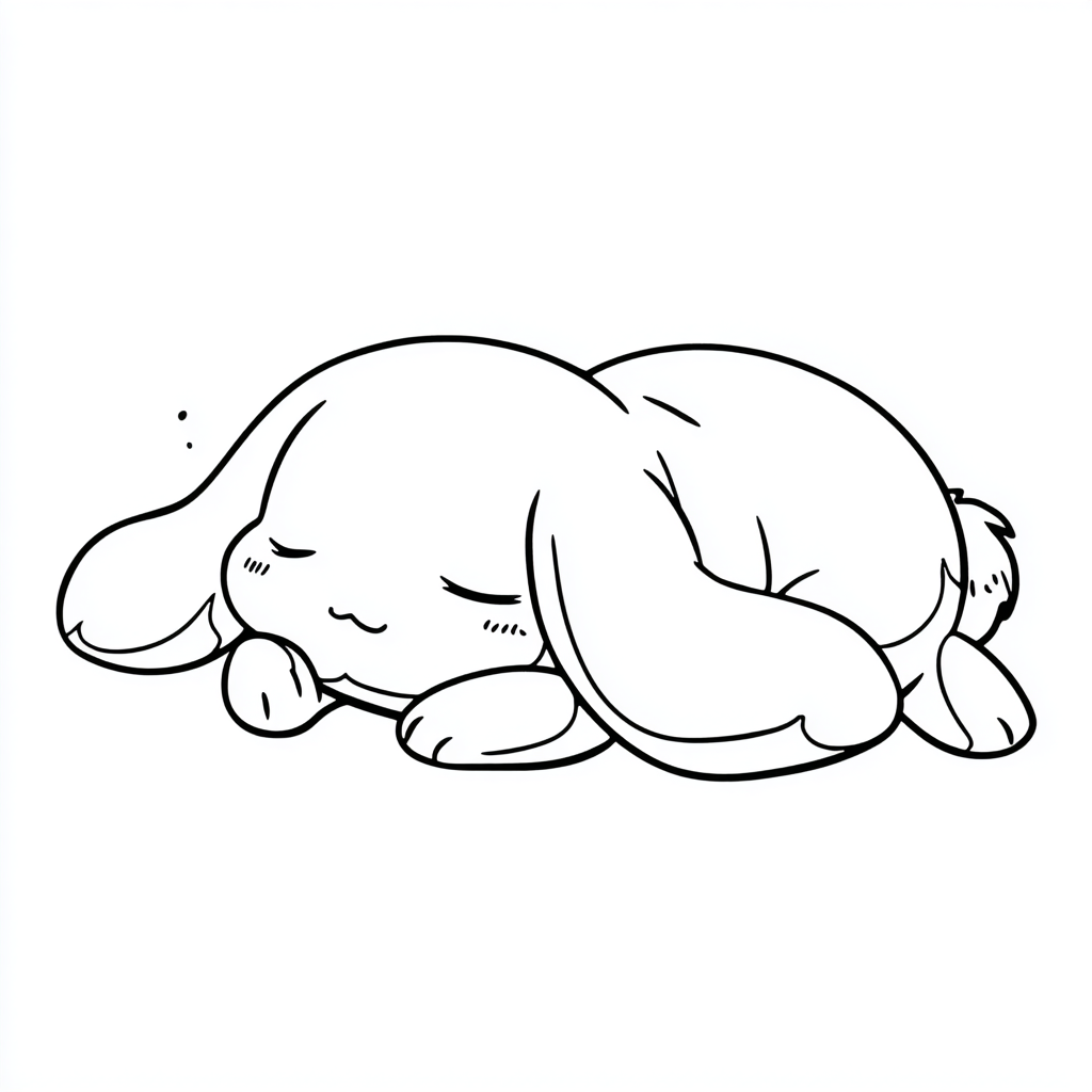 Cinnamoroll coloring page – Cinnamoroll Sleeping Sleeping Pose