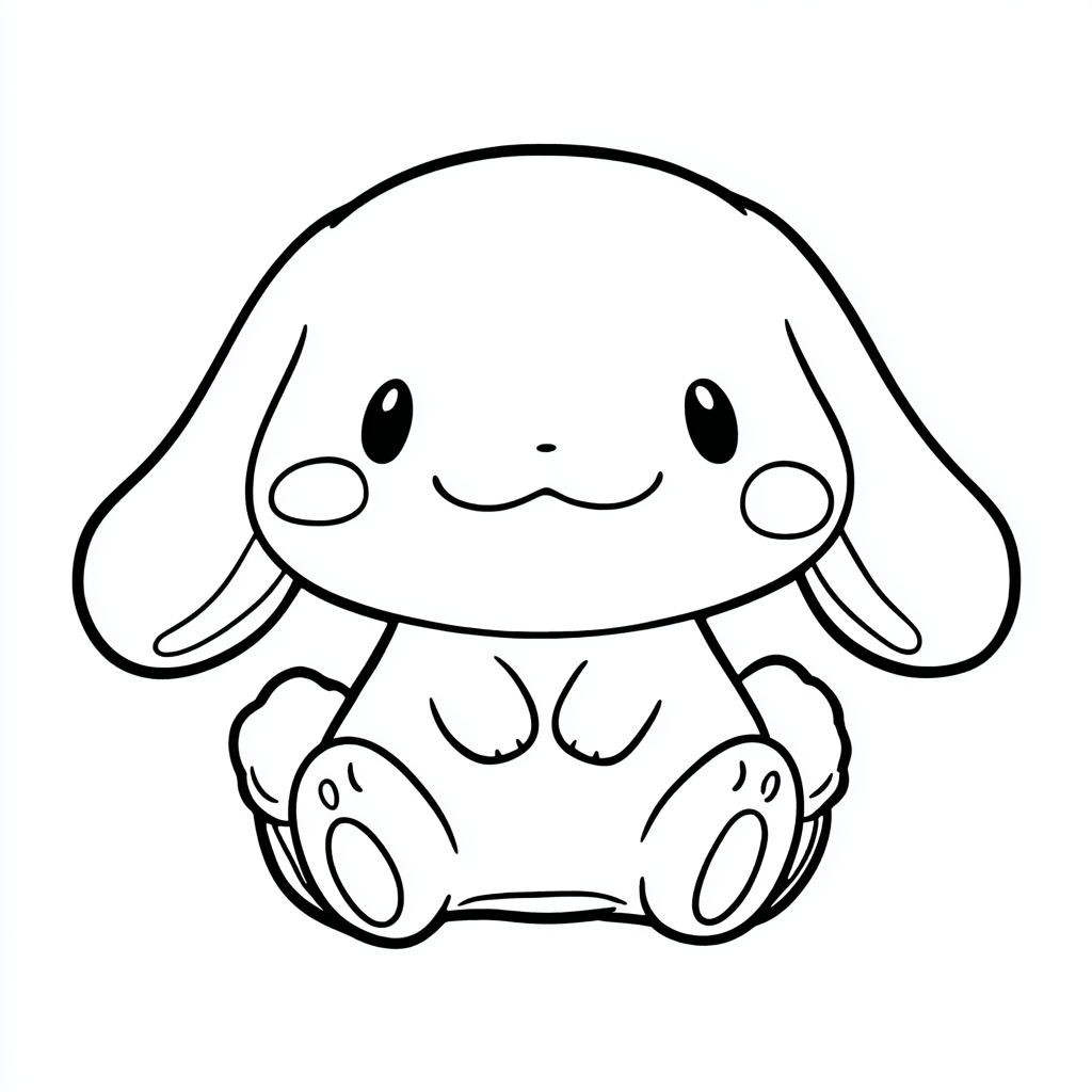 Cinnamoroll coloring page – Cinnamoroll Smiling Friendly Smili