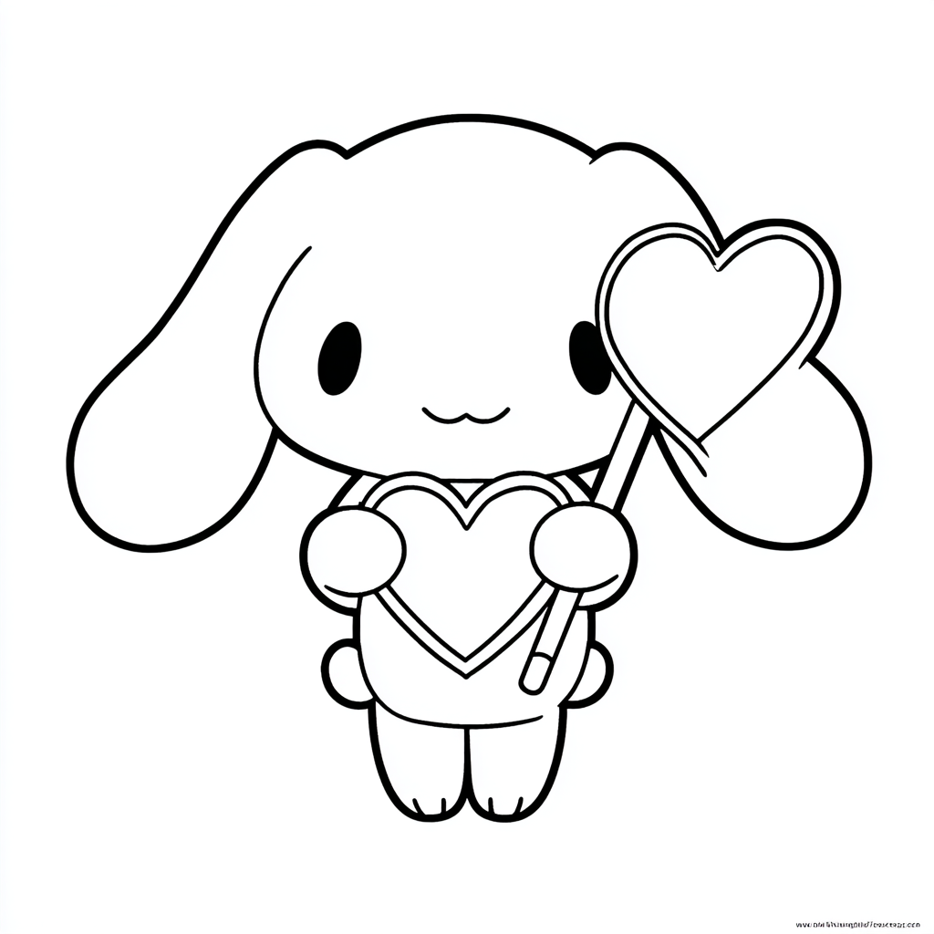 Cinnamoroll coloring page – Cinnamoroll With Heart Cinnamoroll