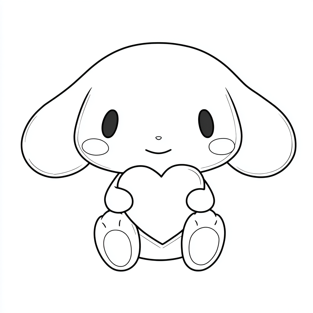 Cinnamoroll coloring page – Cinnamoroll With Heart Cinnamoroll