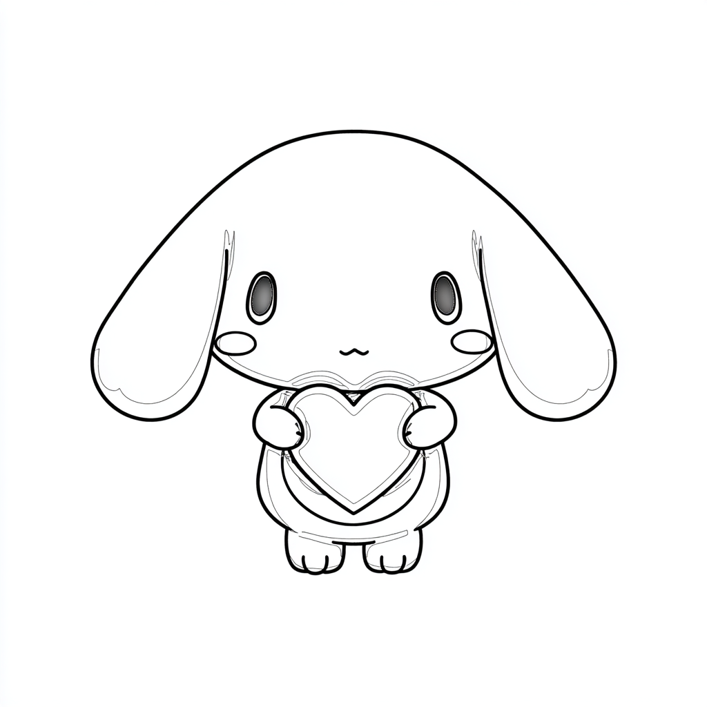 Cinnamoroll coloring page – Cinnamoroll With Heart Cinnamoroll