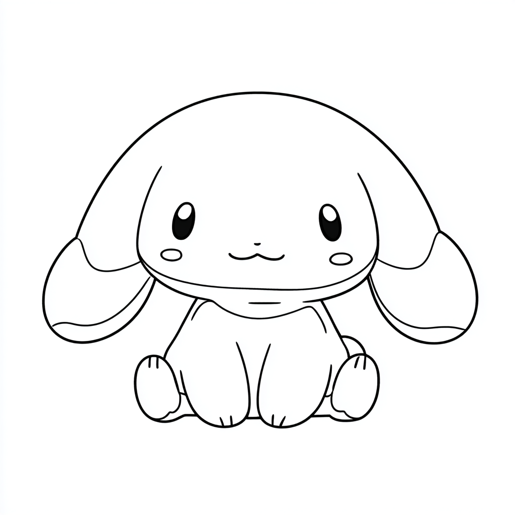 Cinnamoroll coloring page – Cute Cinnamoroll Simple Line Art B