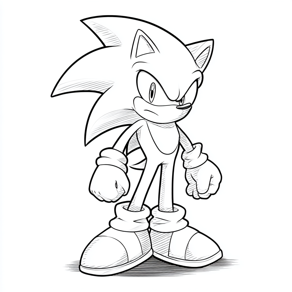 Dark Sonic coloring page – Shadow Sonic Para Colorear Simple L